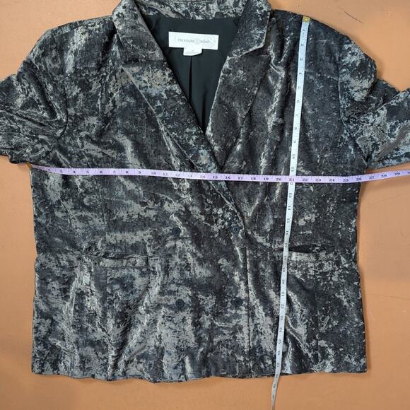 Treasure & Bond Double Breasted Crushed Velvet Blazer Gray Size 2X - Picture 8 of 14